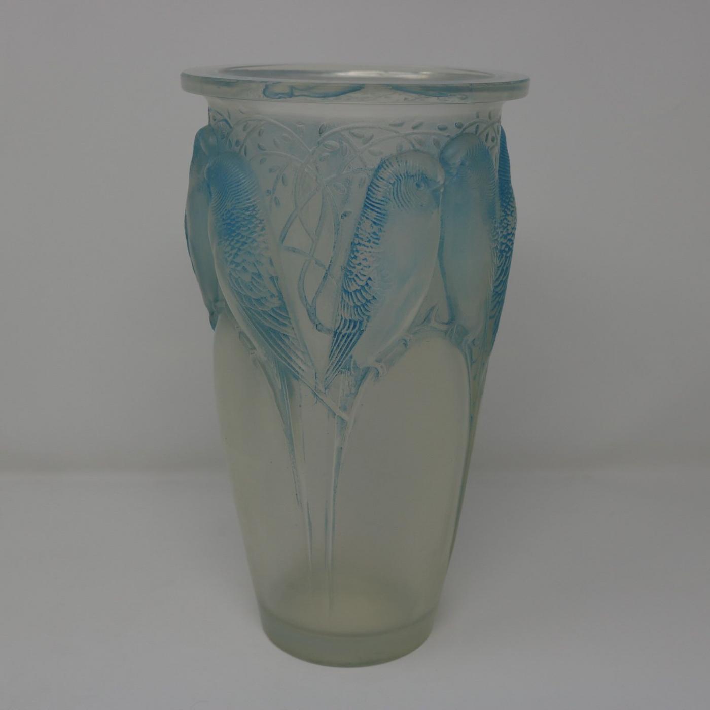 René Lalique Lalique Co. Rene Lalique Opalescent Glass 'Ceylan' Vase