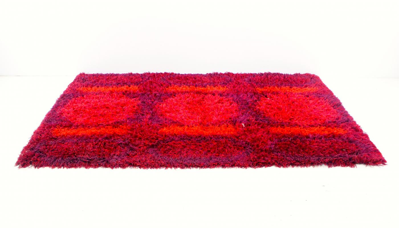 Rich & Vibrant Danish Modern Rya Rug