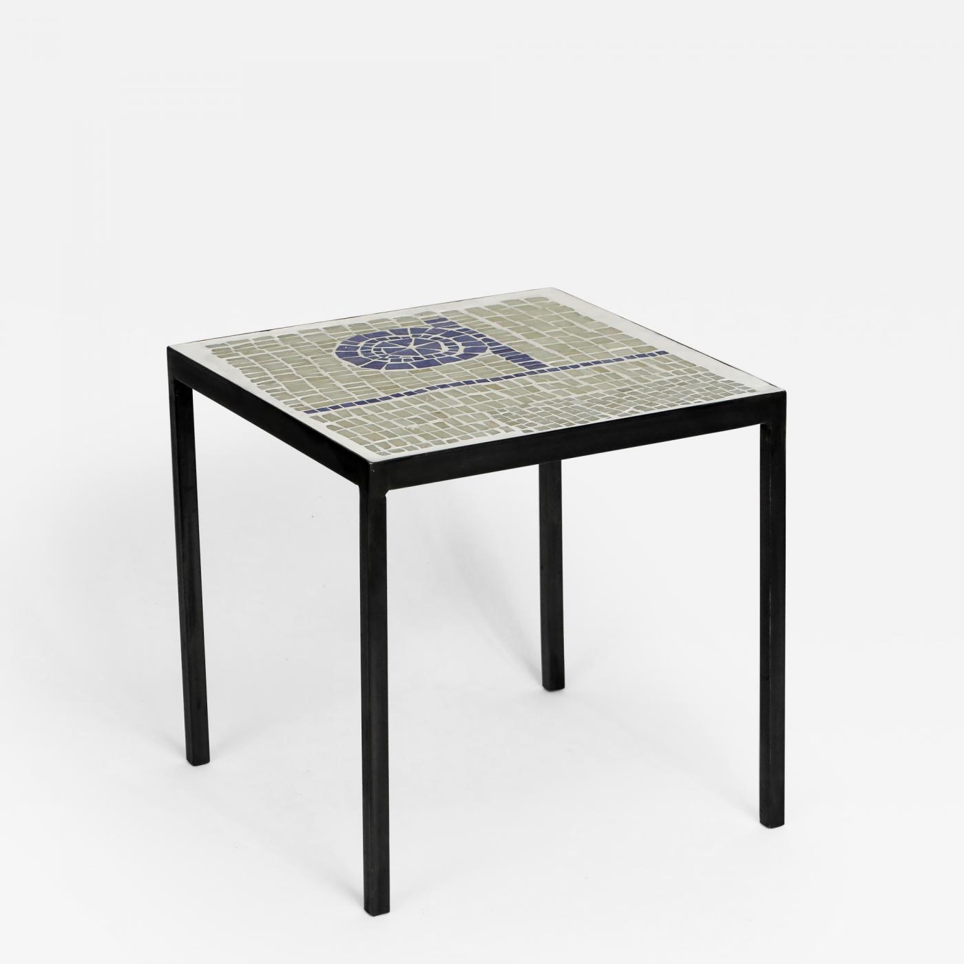 Robert Deblander Mosaic Tile Top Side Table