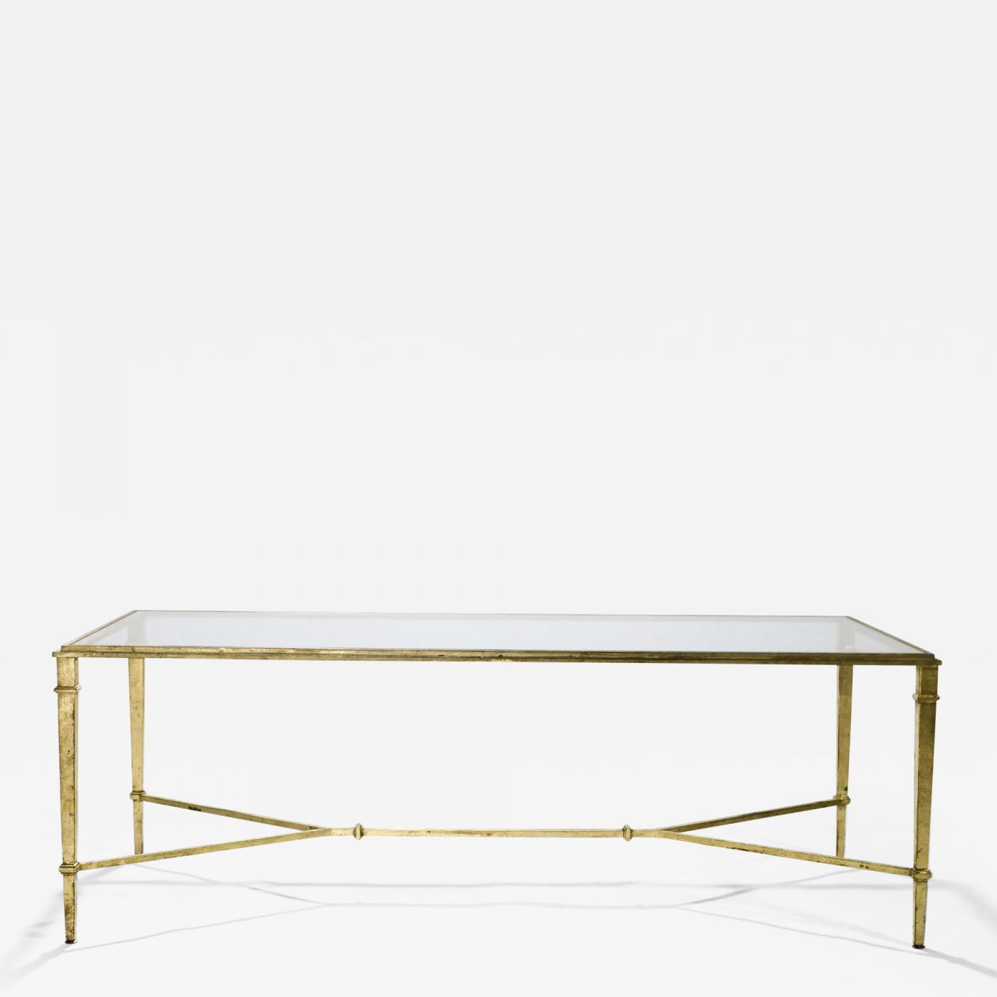 Roger Thibier Roger Thibier Gilt Wrought Iron Coffee Table 1960s