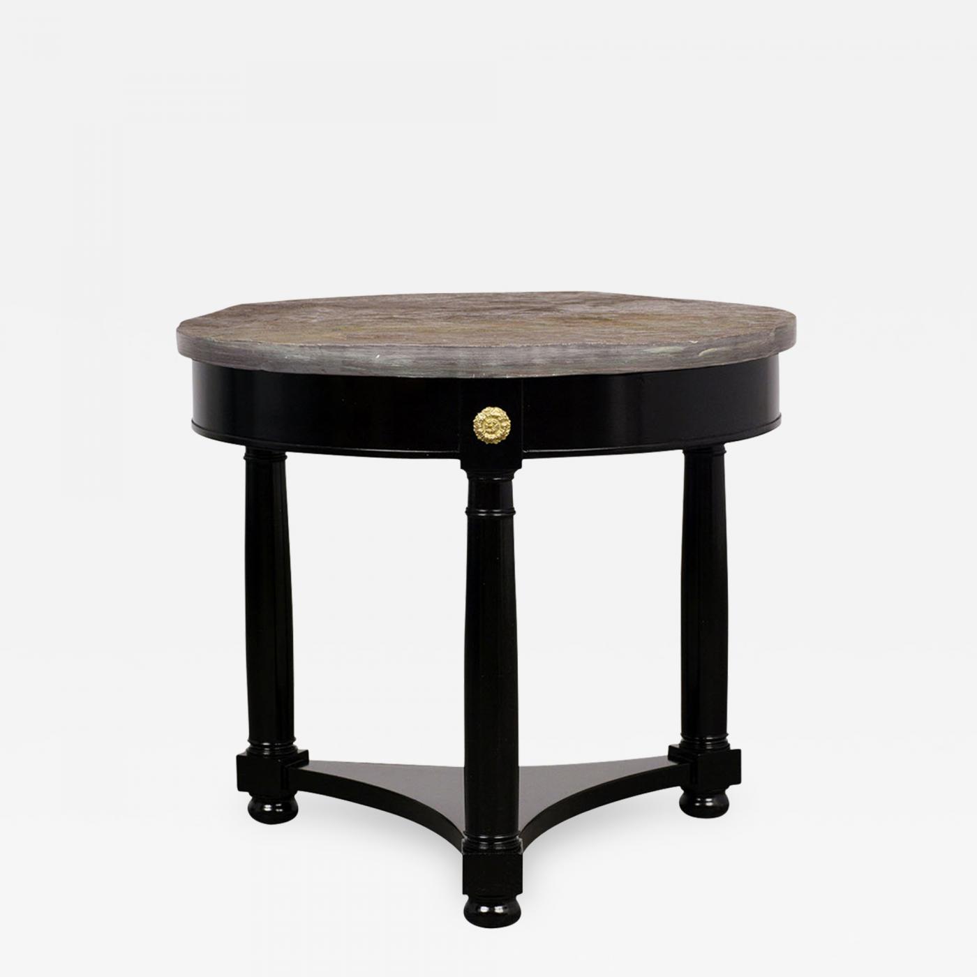 Round French Empire Style Side Table