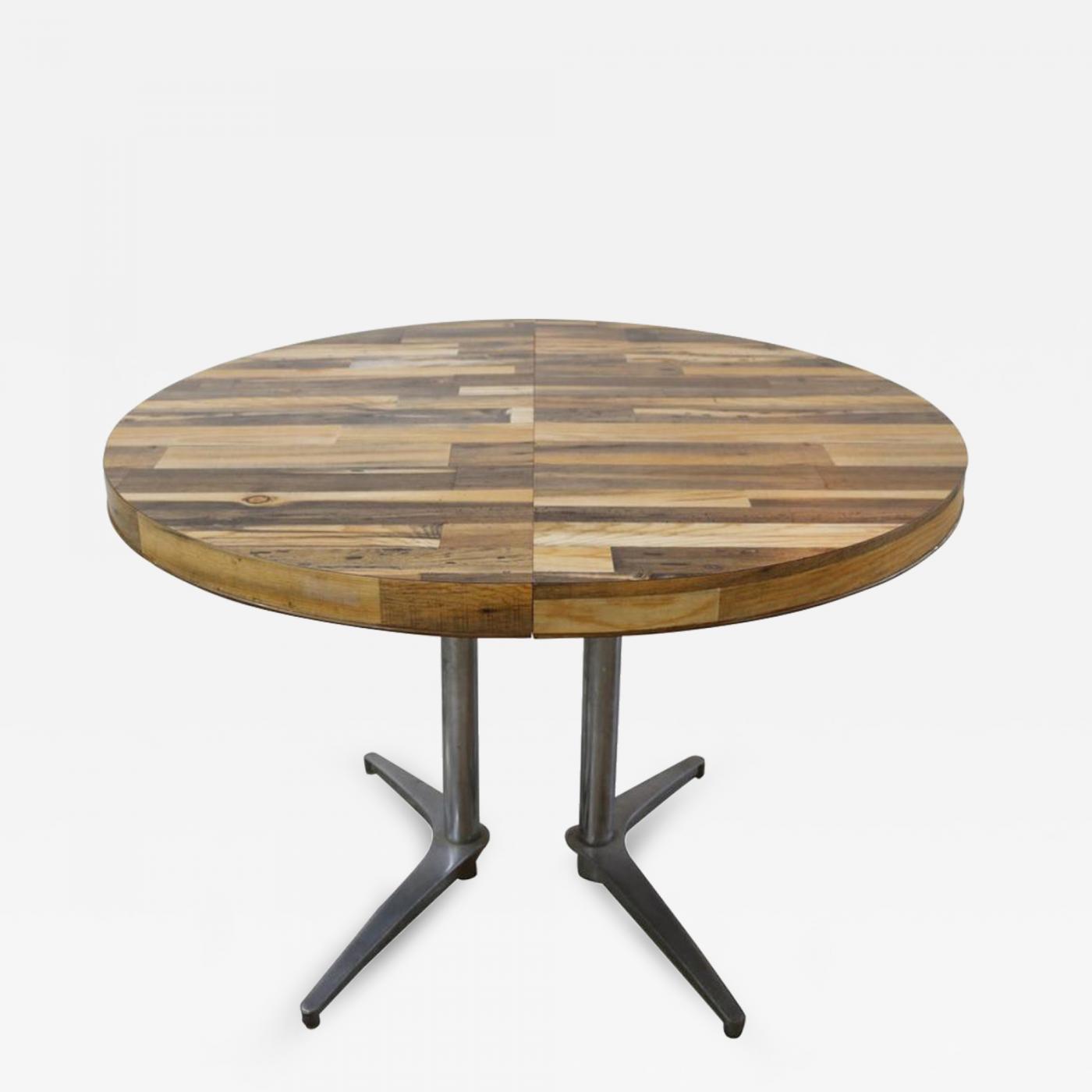 Round Reclaimed Wood Extension Dining Table