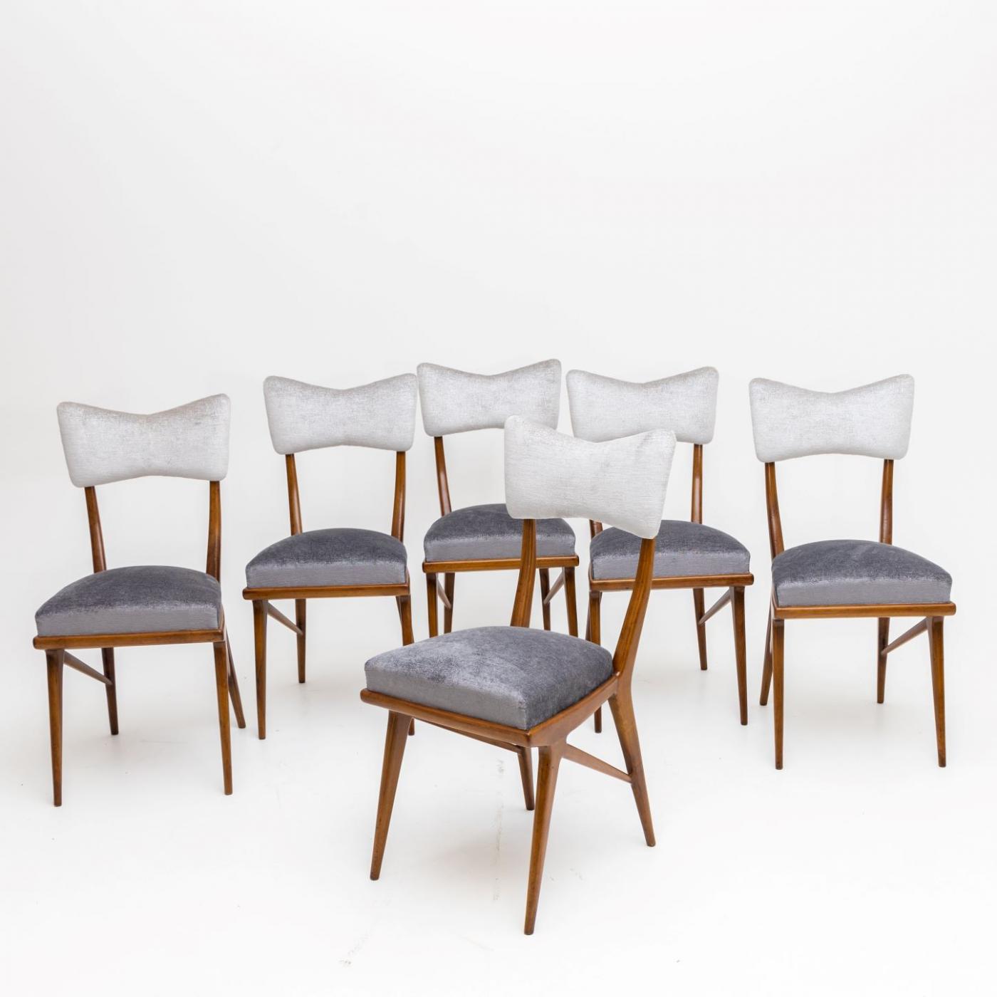 SET OF SIX ITALIAN MODERNIST DINING CHAIRS