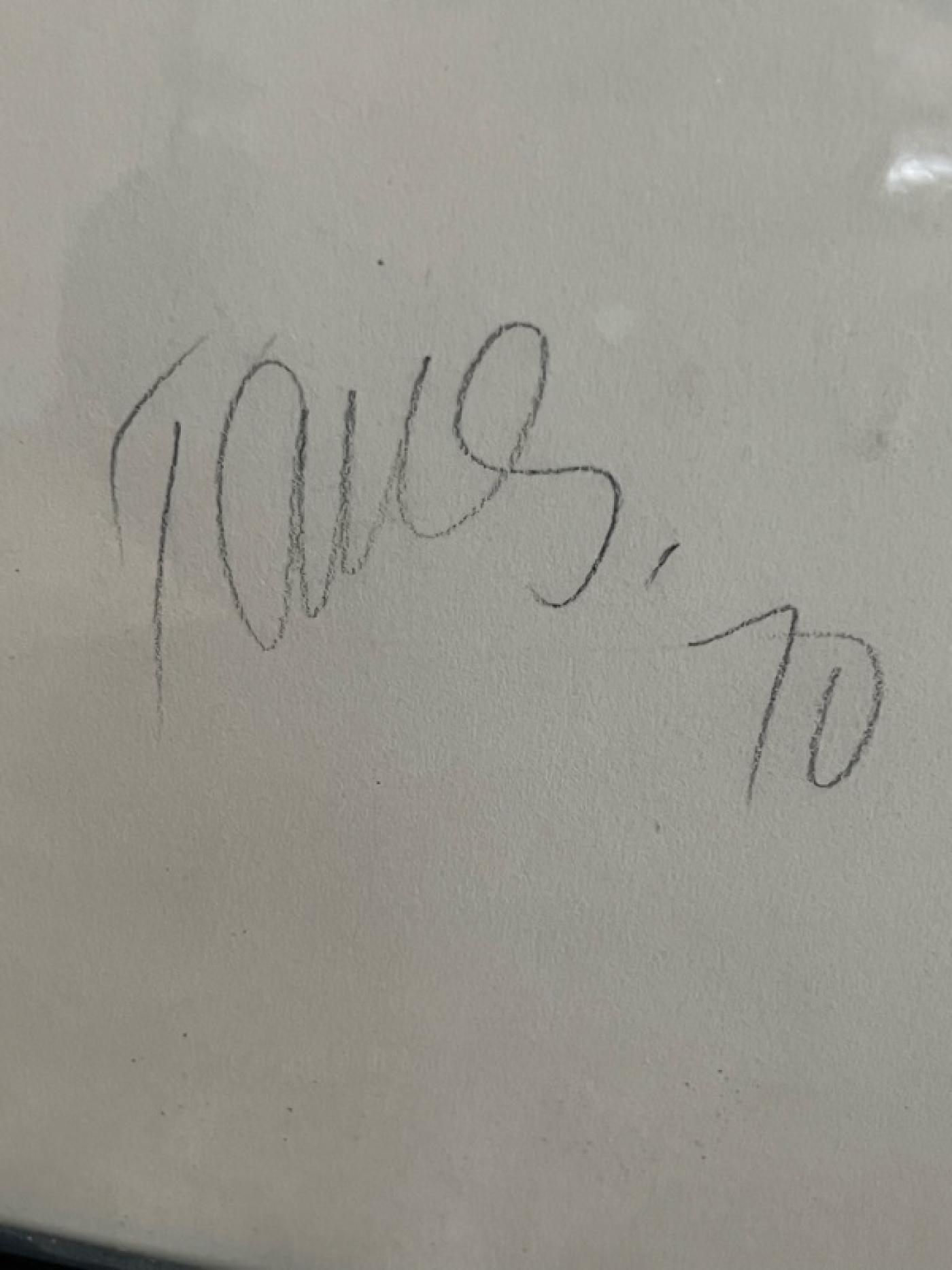 SIGNED RISQUE PEN AND INK DRAWING OF OLD WORLD FAMILY