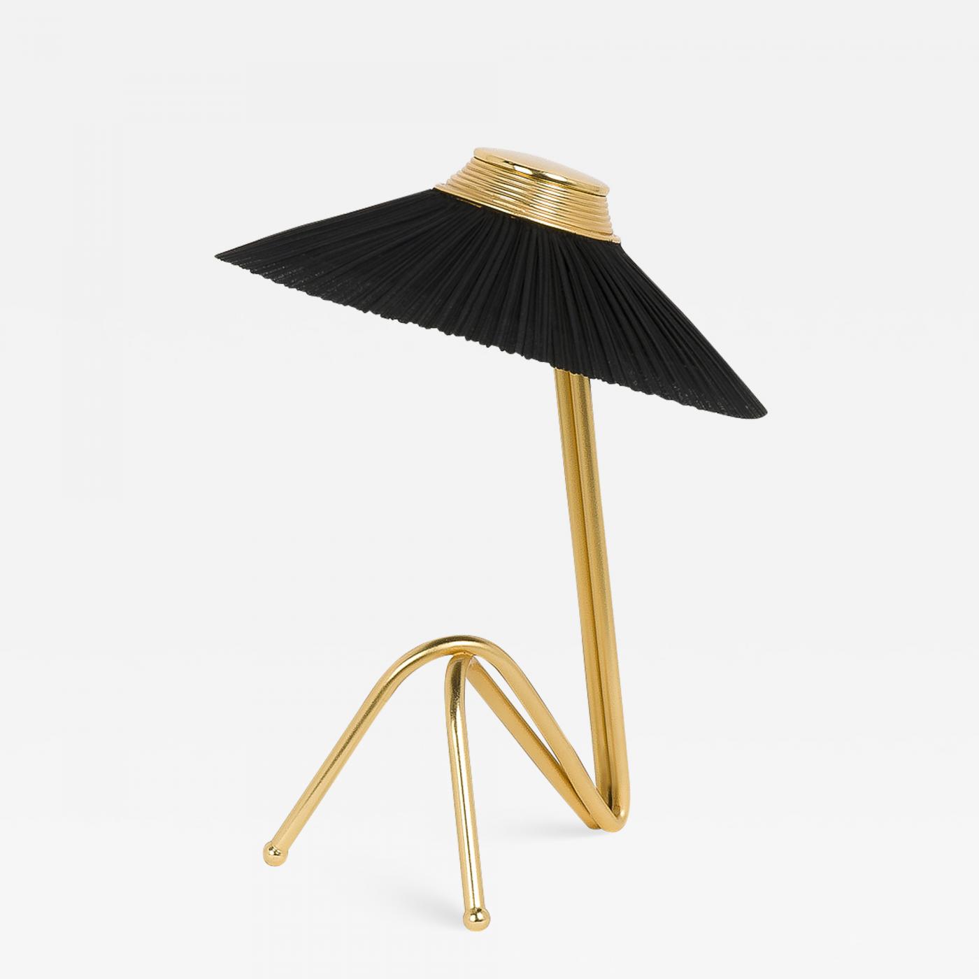 Sabrina Landini Freevolle Led Table Lamp In Brass And Pleated Linen Or Silk Taffeta