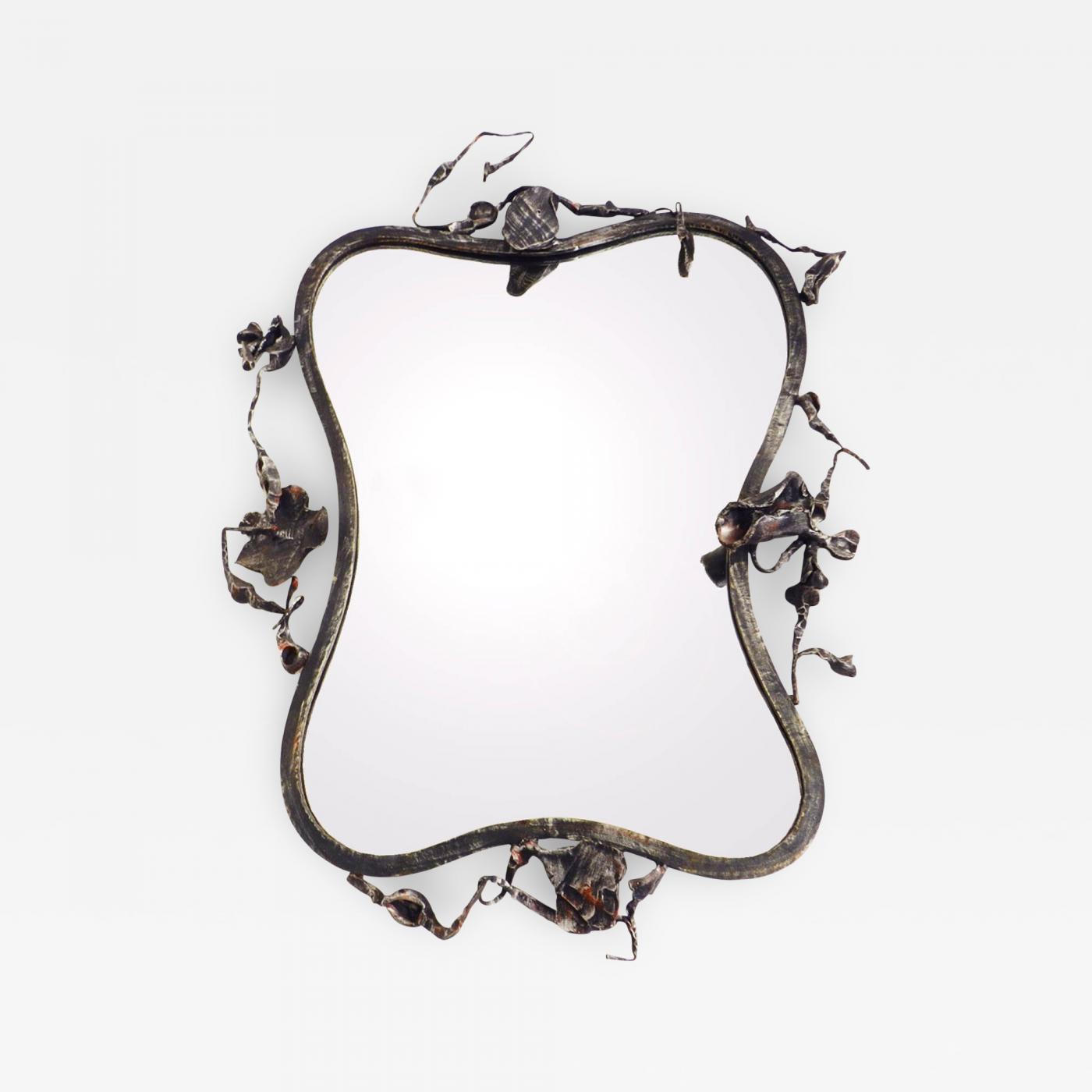 Salvino Marsura Hand Wrought Iron Mirror By Italy Circa 1960