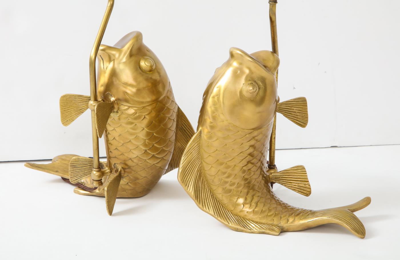 Satin Brass Koi Fish Lamps