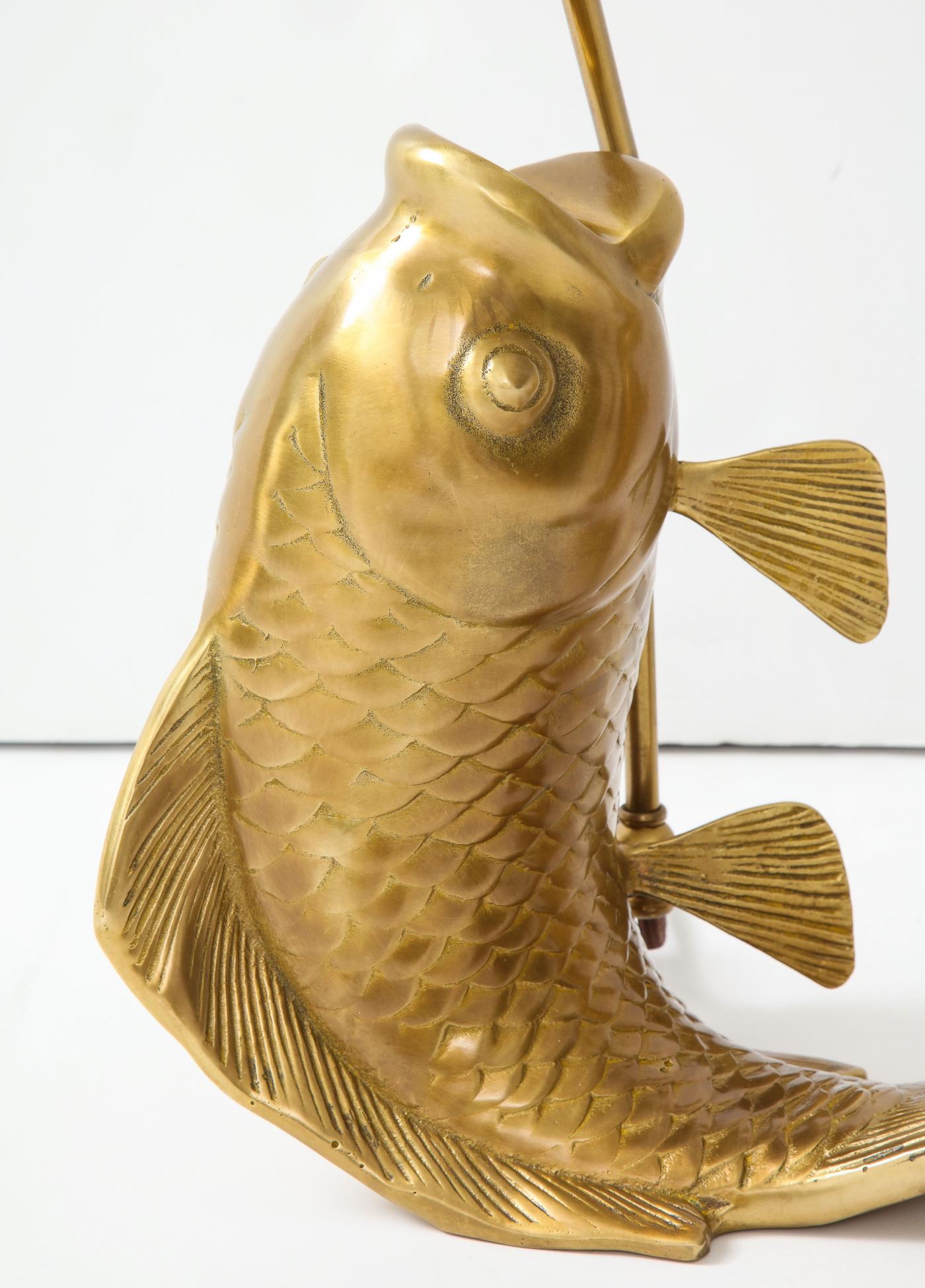 Satin Brass Koi Fish Lamps
