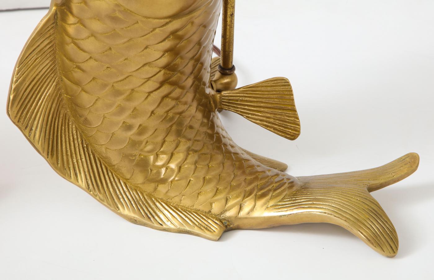 Satin Brass Koi Fish Lamps