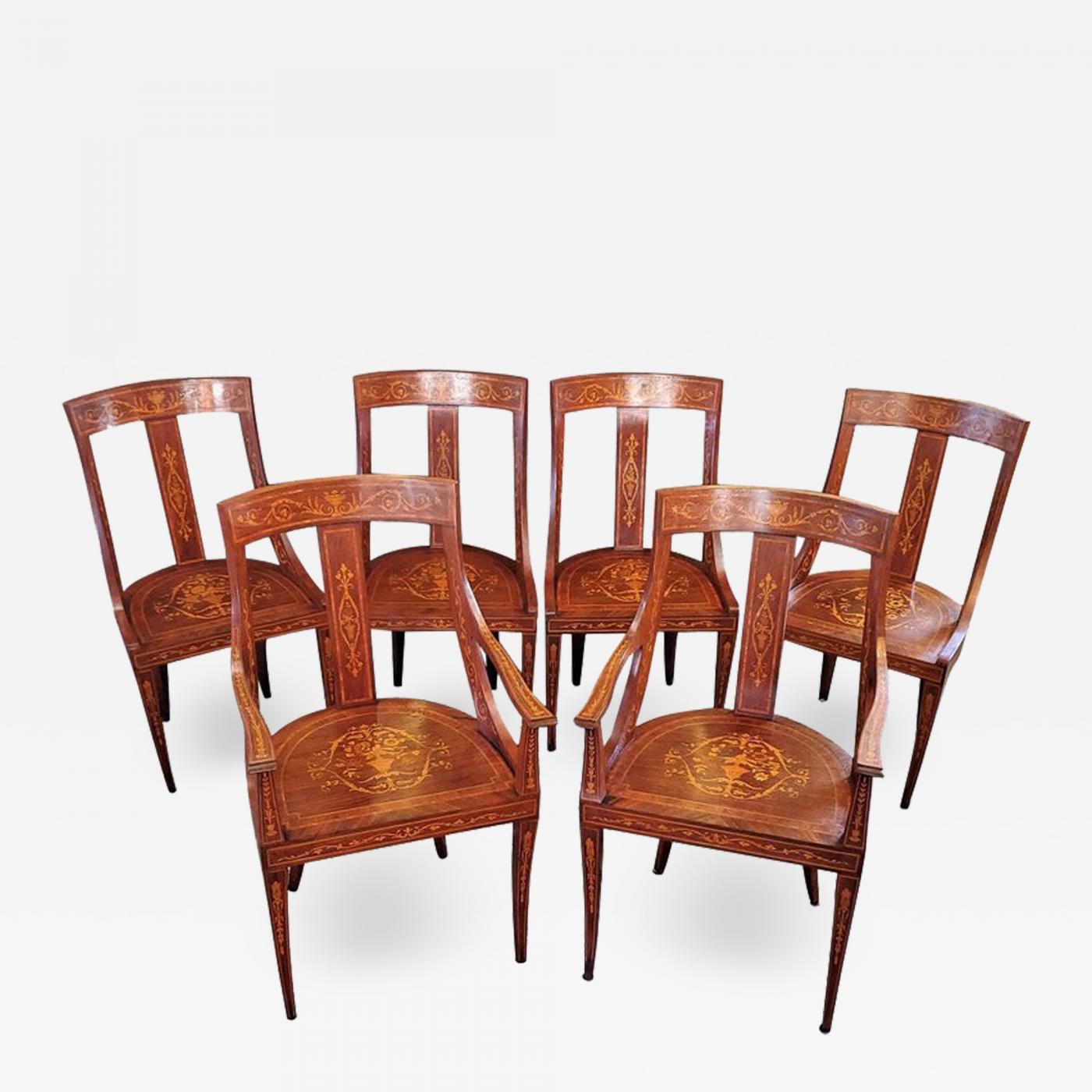 Antique dining chairs set of 6 hot sale