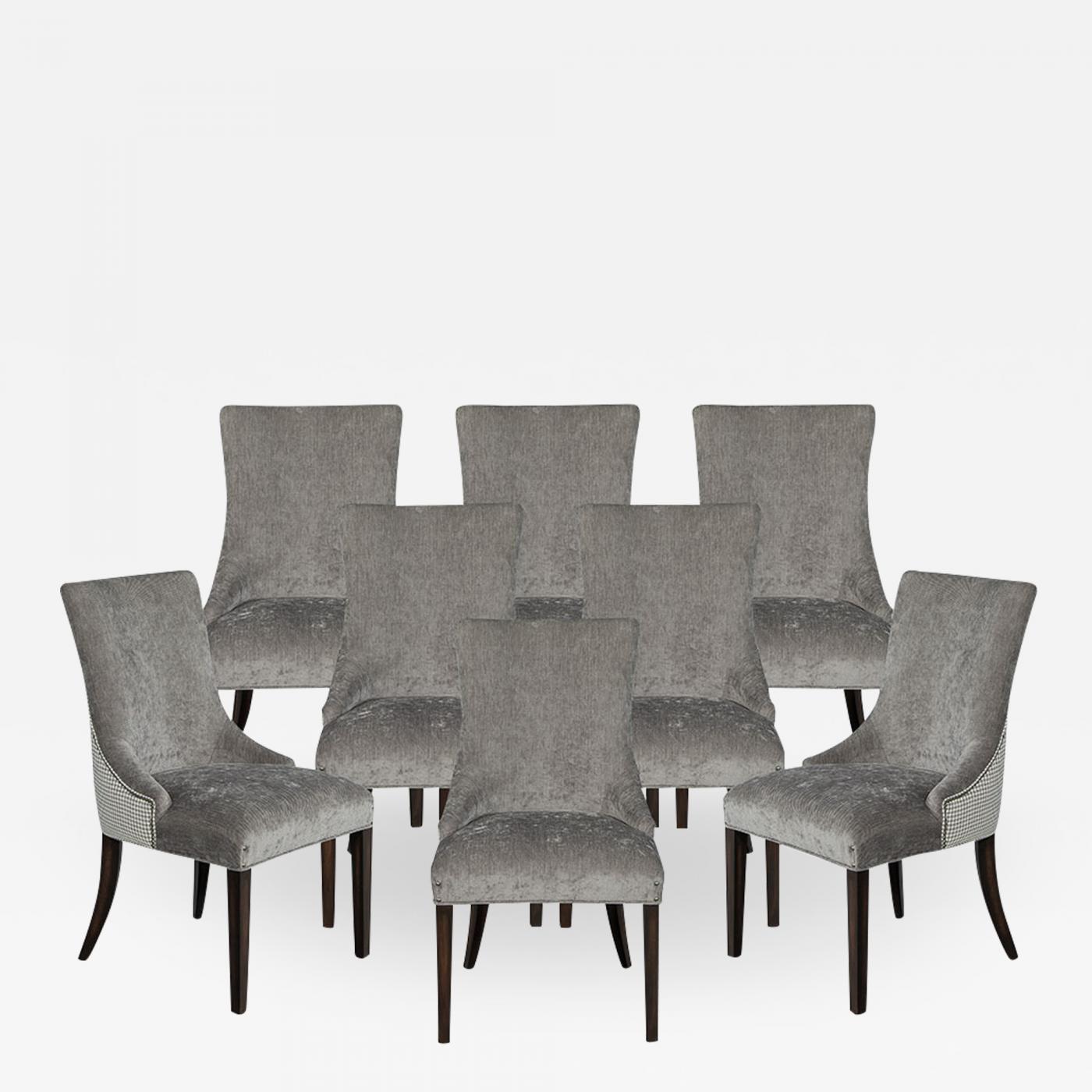 Set of 8 Modern Grey Dining Chairs