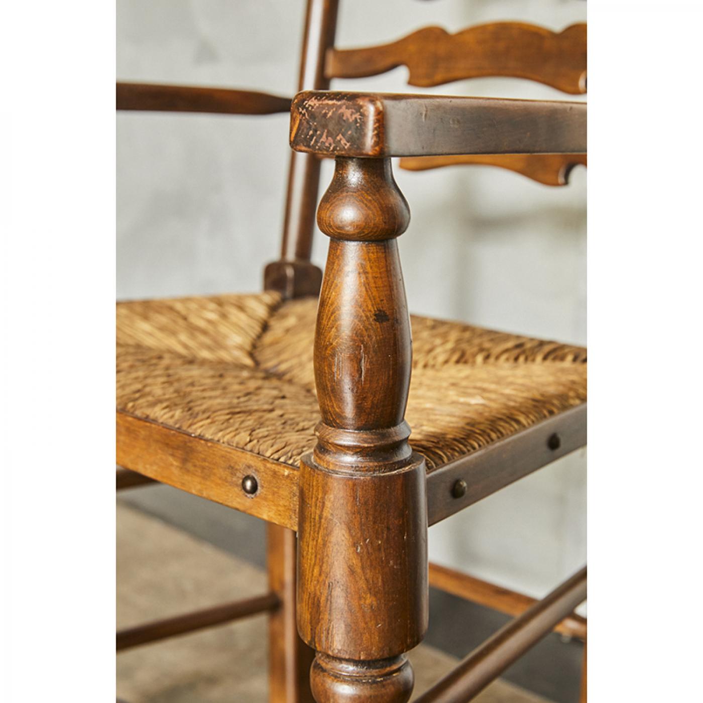 Set of Eight English Ladder Back Chairs