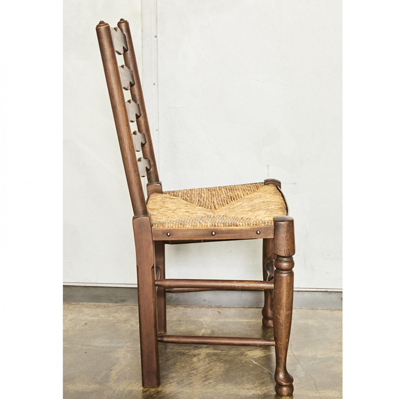 Set of Eight English Ladder Back Chairs