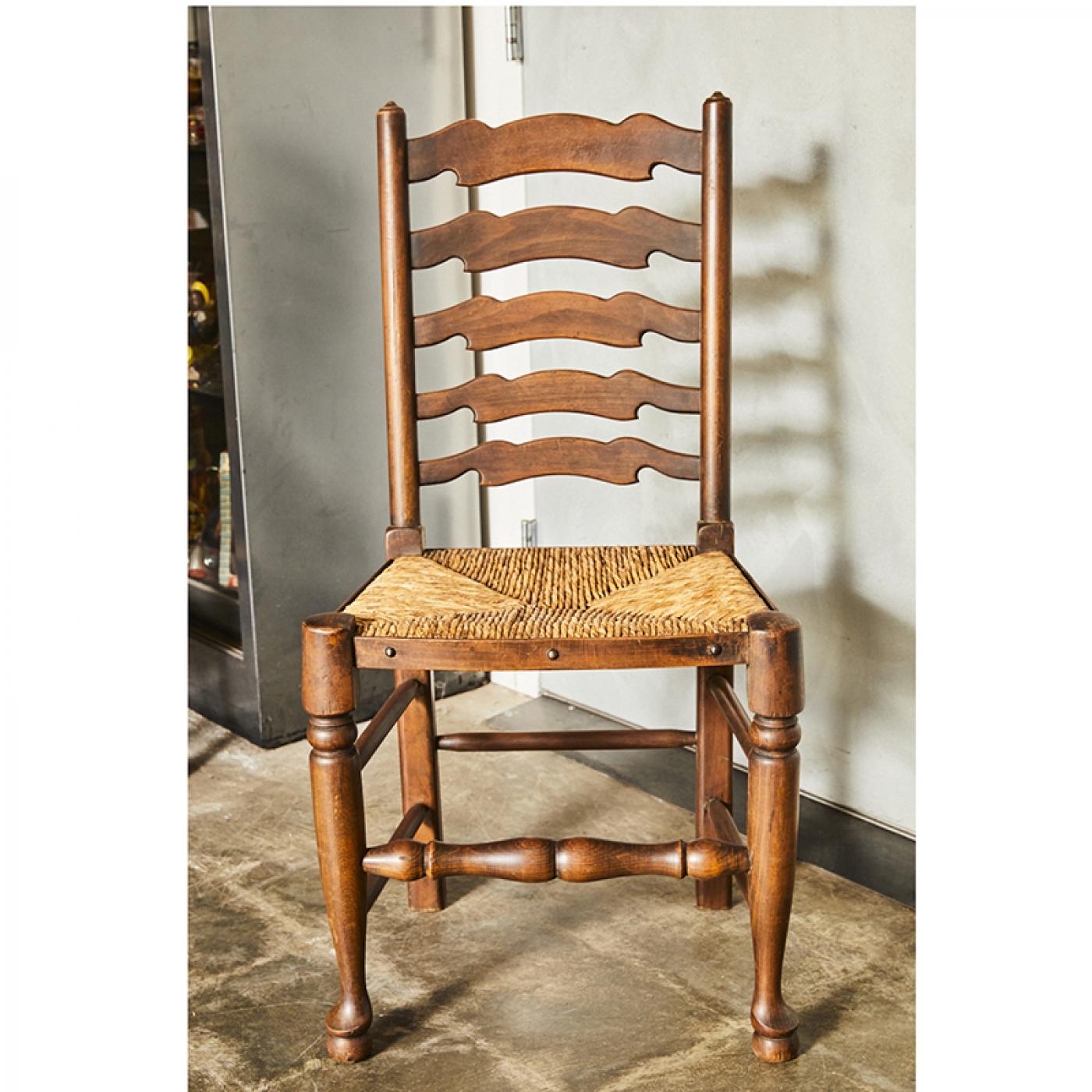 Set of Eight English Ladder Back Chairs