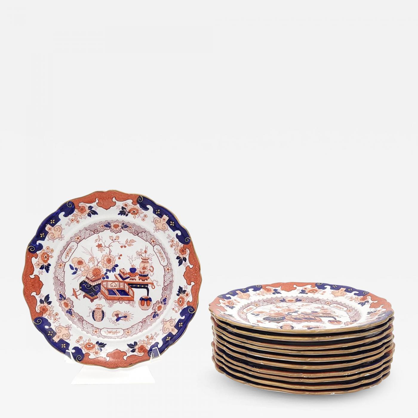 Set of Eleven Ironstone China Plates, 