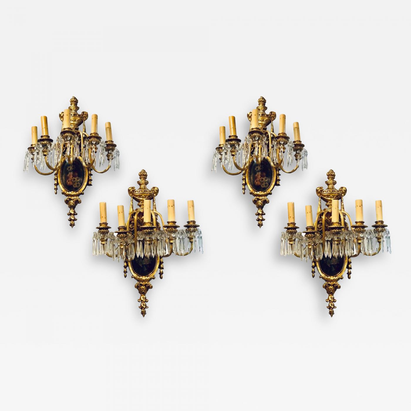 Louis XVI Style Crystal Five Arm Chandelier Louis XVI Style Crystal Five Arm Chandelier