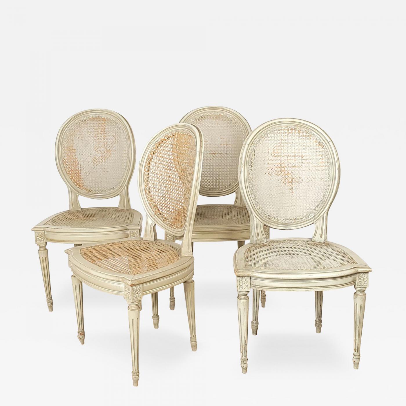 Set of FOUR 19th Century French Louis XV Giltwood Chairs