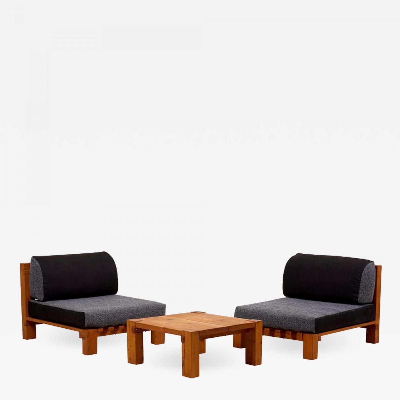 Charlotte Perriand Set Of Two Lounge Chairs And Coffee Table Perriand Style