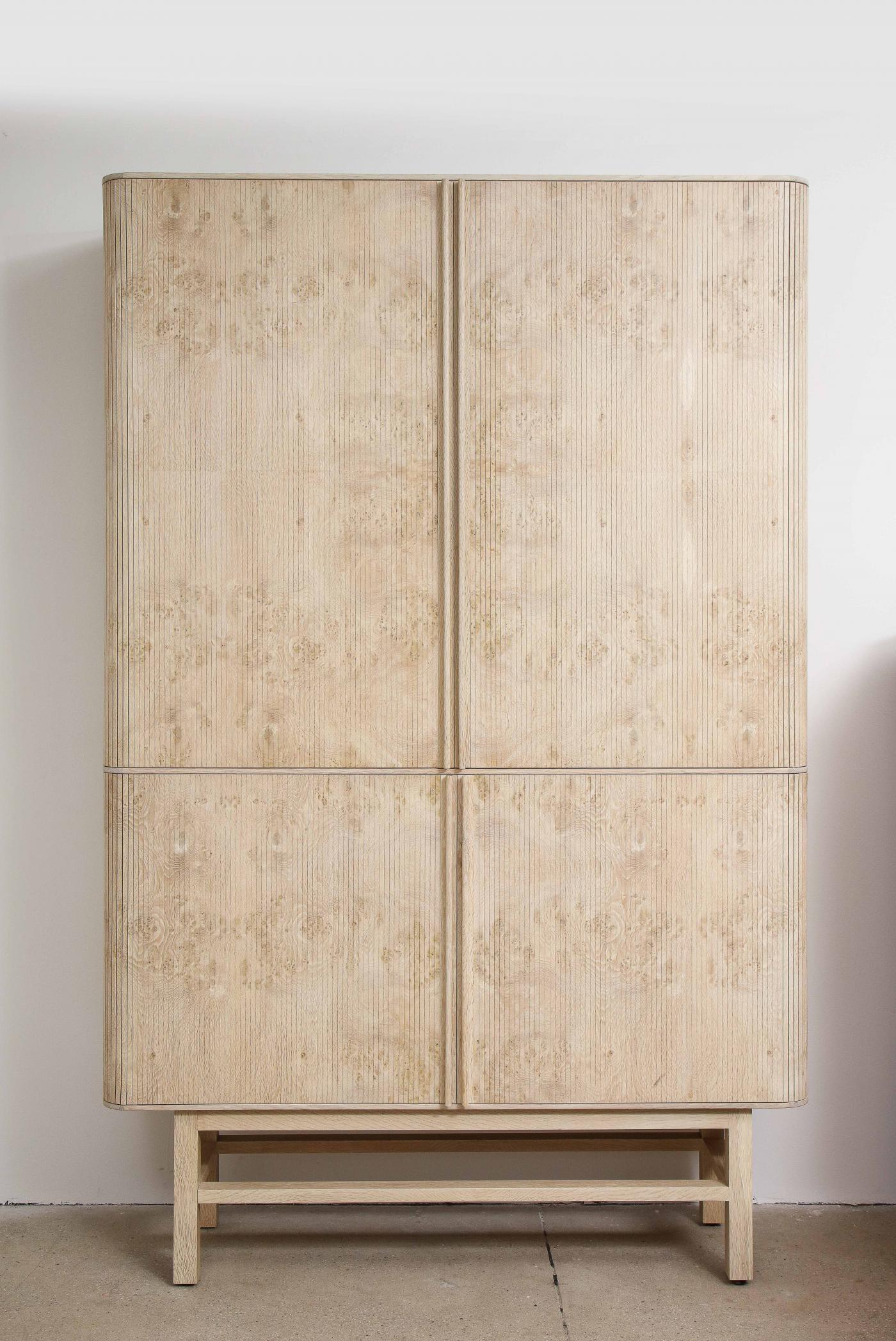 Poritz and Studio - Tambour TV Cabinet Bleached Burl White Oak by ...