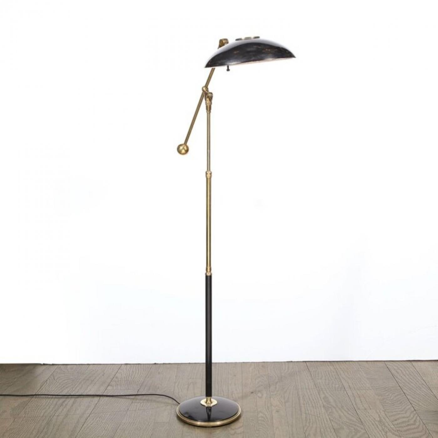 Sleek MidCentury Modern Classic Italian Adjustable Arm Floor Lamp