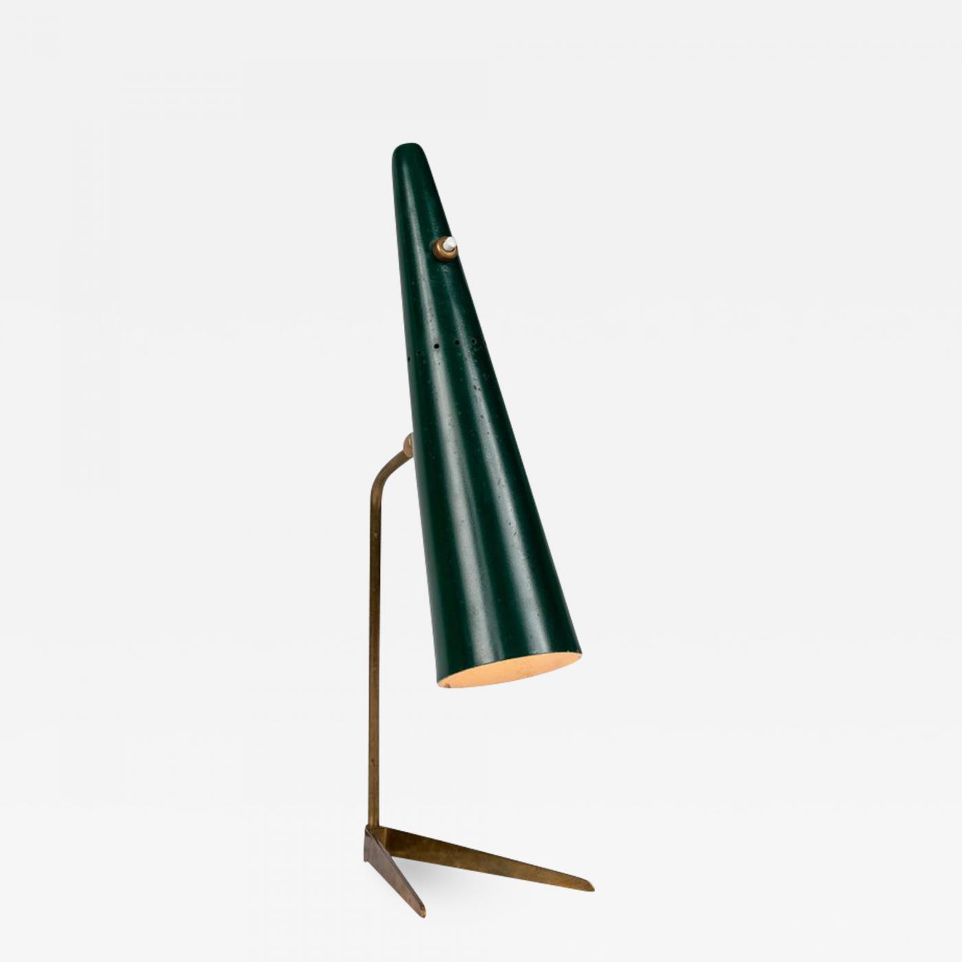 1950s Stilux Milano Green Conical Table, Milano Table Lamp