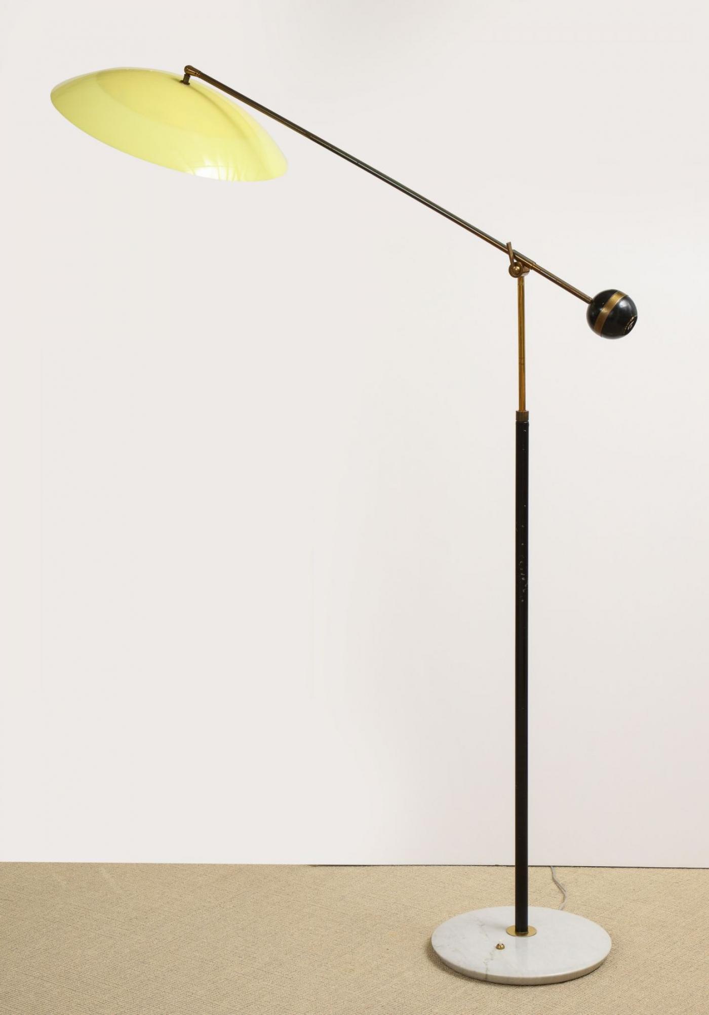 Stilux Milano Floor lamp with yellow shade and marble base