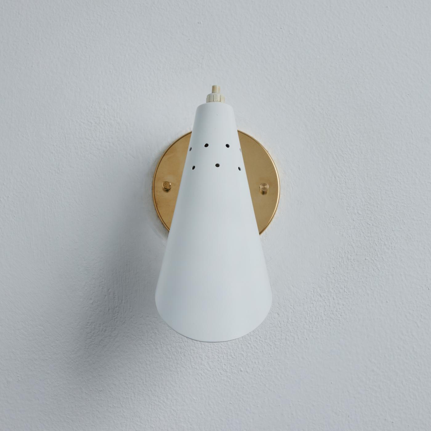 Stilux Milano Pair of 1960s Stilux Milano White Perforated Metal