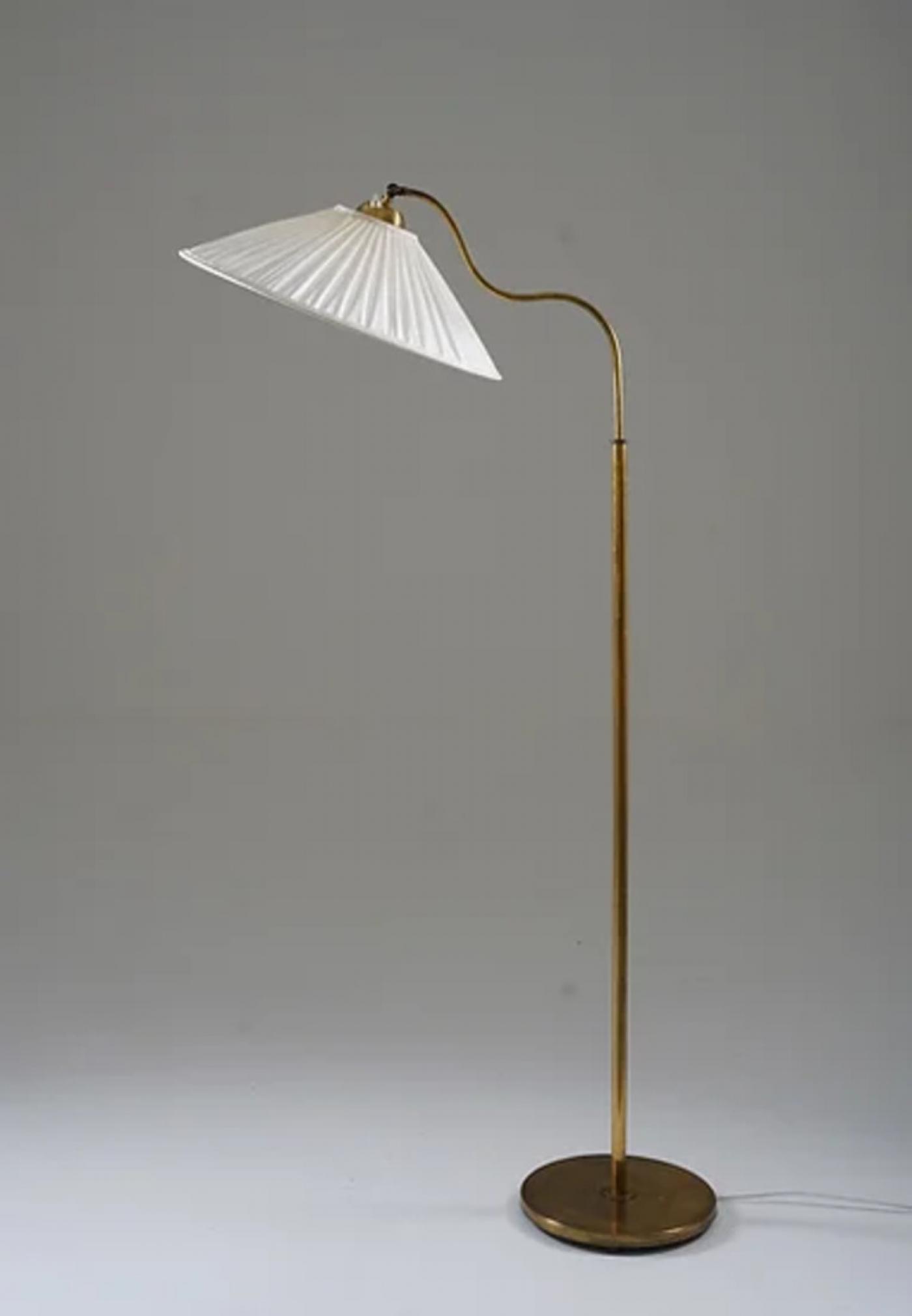 Swedish Modern Floor Lamp in Brass, 1940s