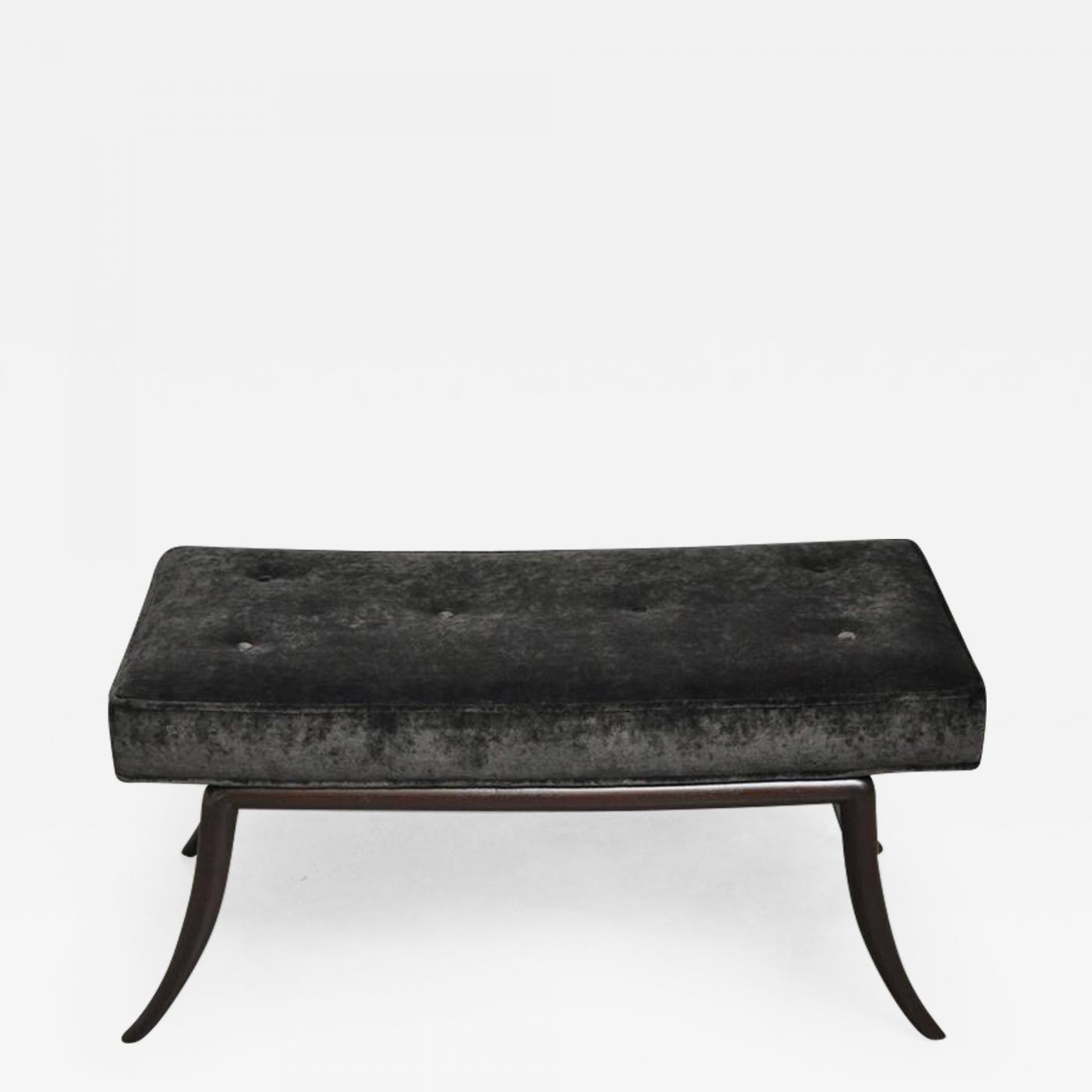 Harvey Probber Sabre Leg Bench with Upholstered Seat
