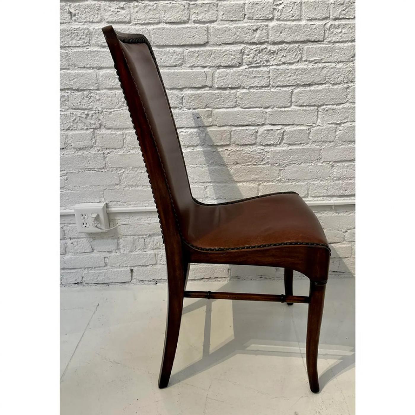 Theodore Alexander Art Deco Theodore Alexander Leather Sling Dining Chair