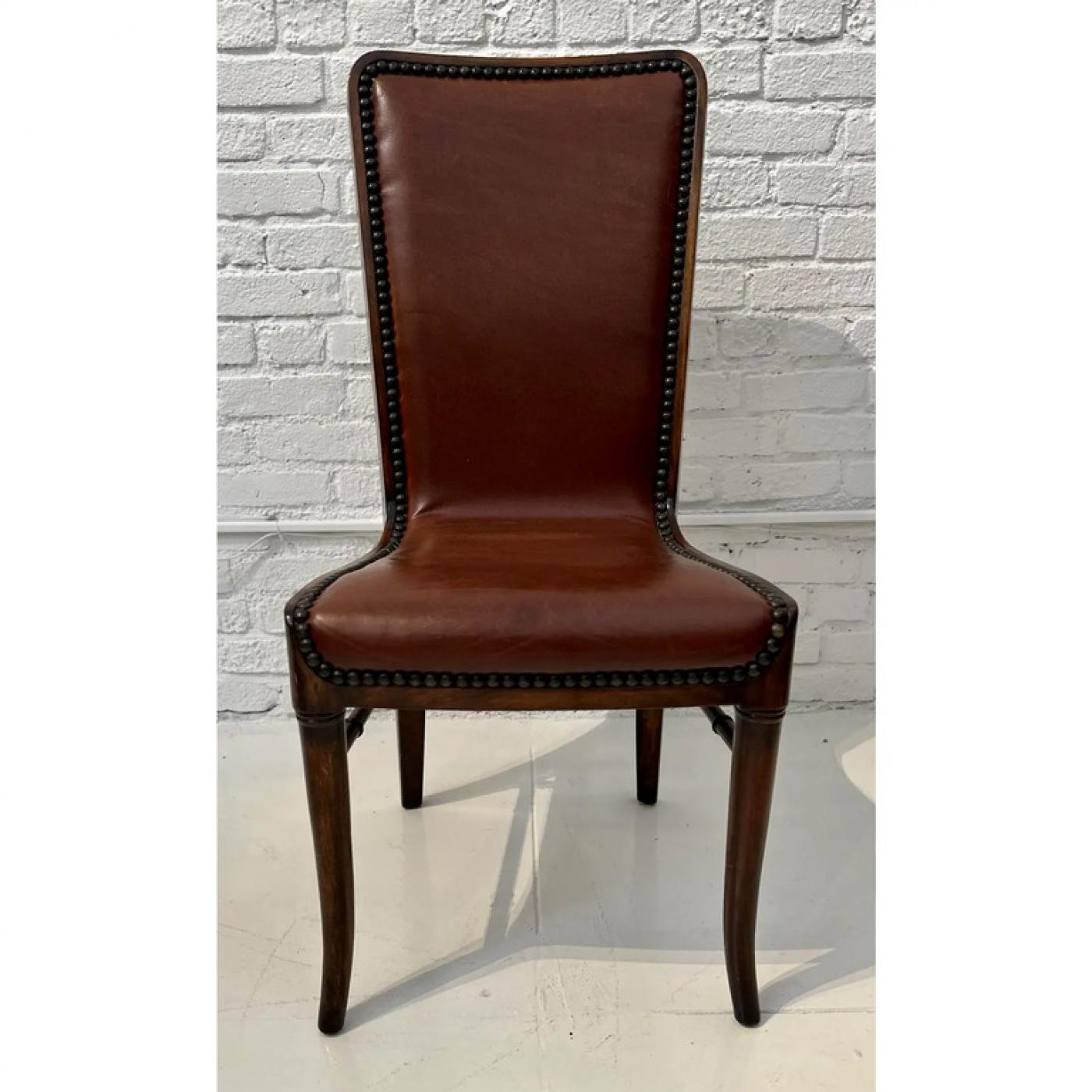 Theodore Alexander Art Deco Theodore Alexander Leather Sling Dining Chair