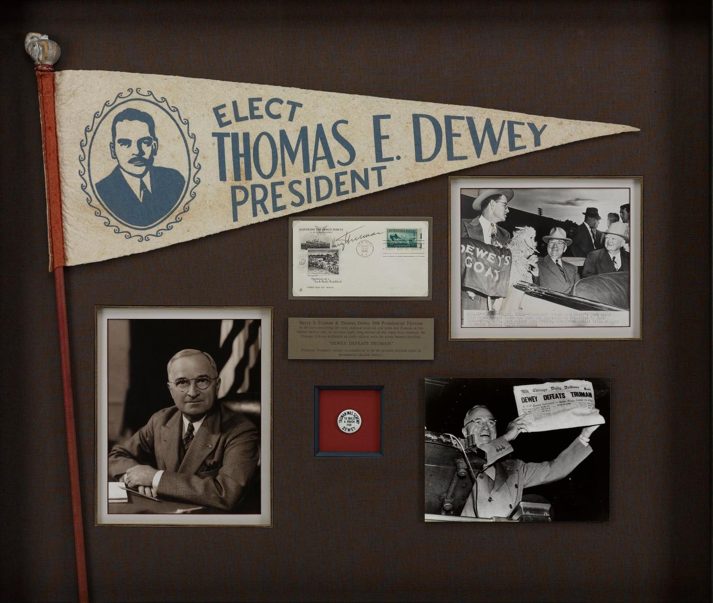 Thomas Dewey & Harry Truman 1948 Presidential Election Campaign Collage