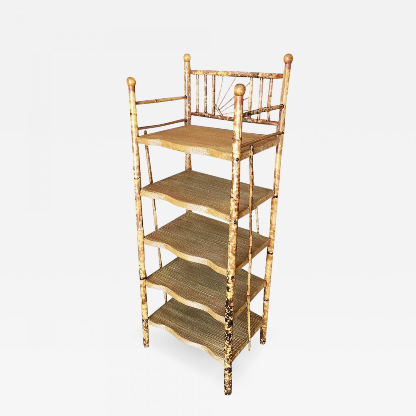 Tiger Bamboo Five Tier Book Magazine Shelf