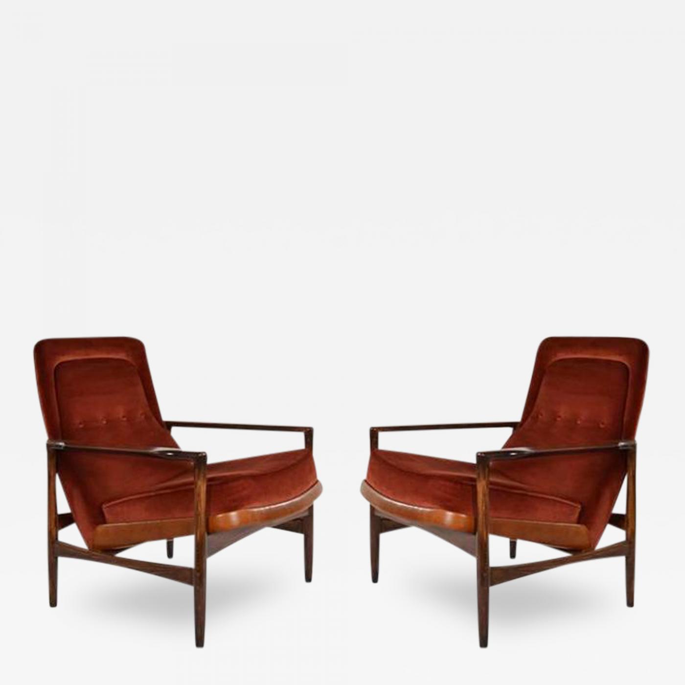 Torbjørn Afdal Pair Of For Selig Lounge Chairs Selig Lounge Chairs Tap To Expand