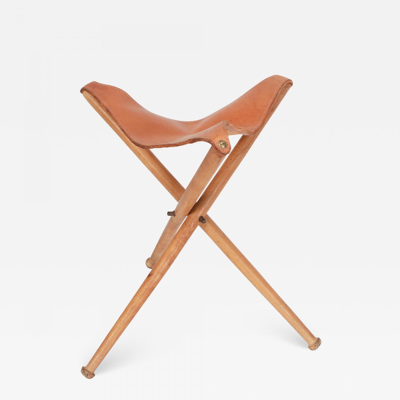 leather tripod stool