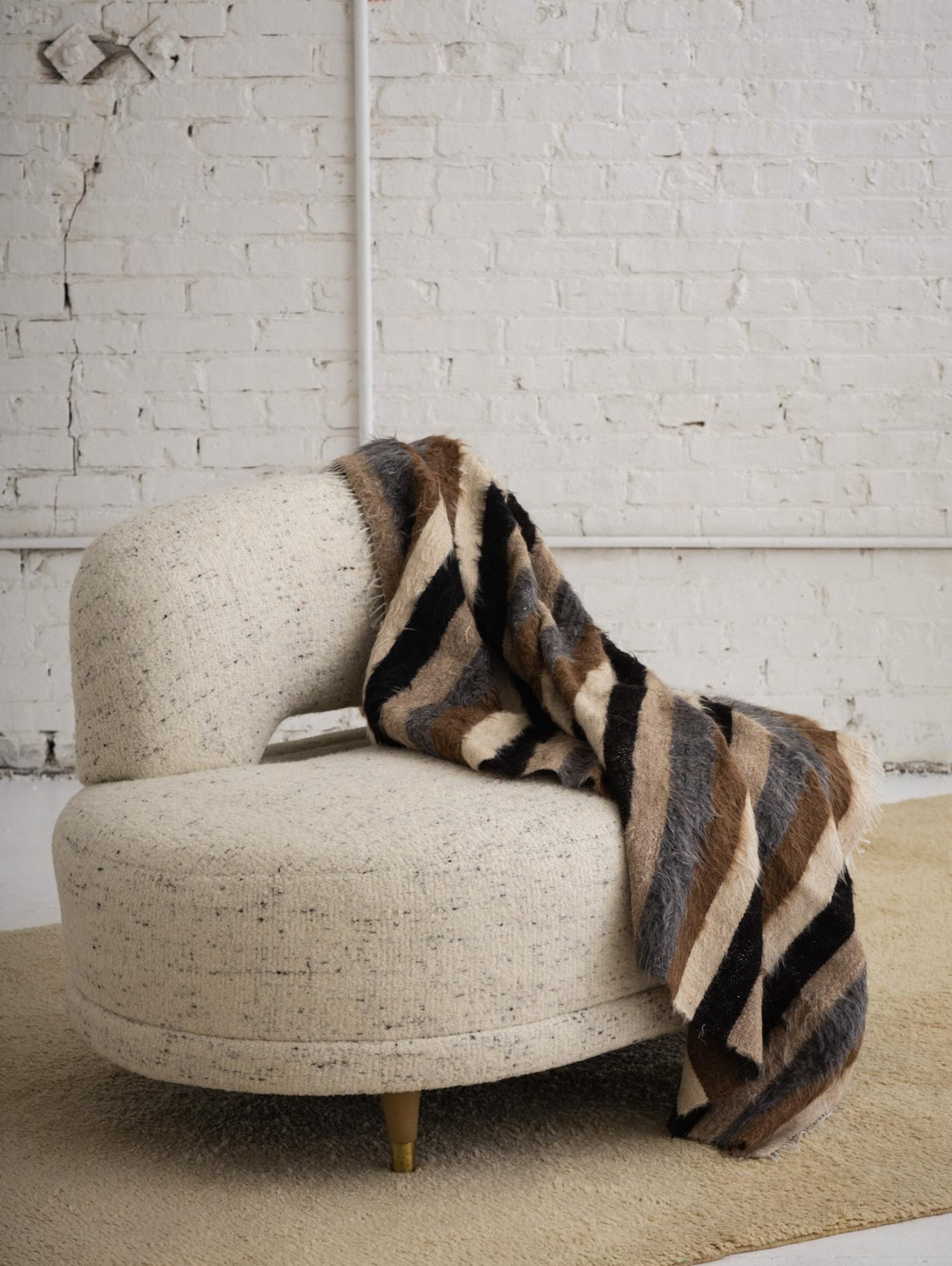 Turkish Mohair Woven Siirt Rug Blanket