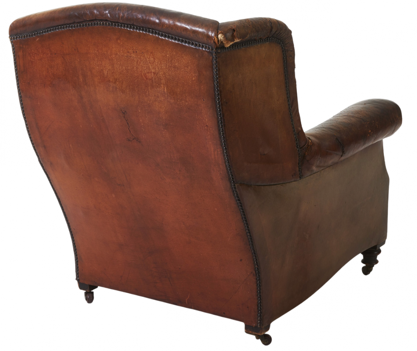 Turn-of-the-Century English Leather Library Chair