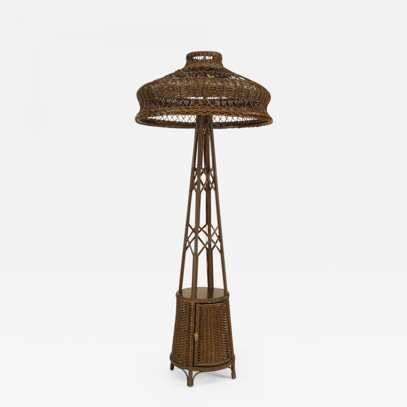 Turn Of The Century Wicker Mission Floor Lamp Listings Furniture Lighting Floor Lamps