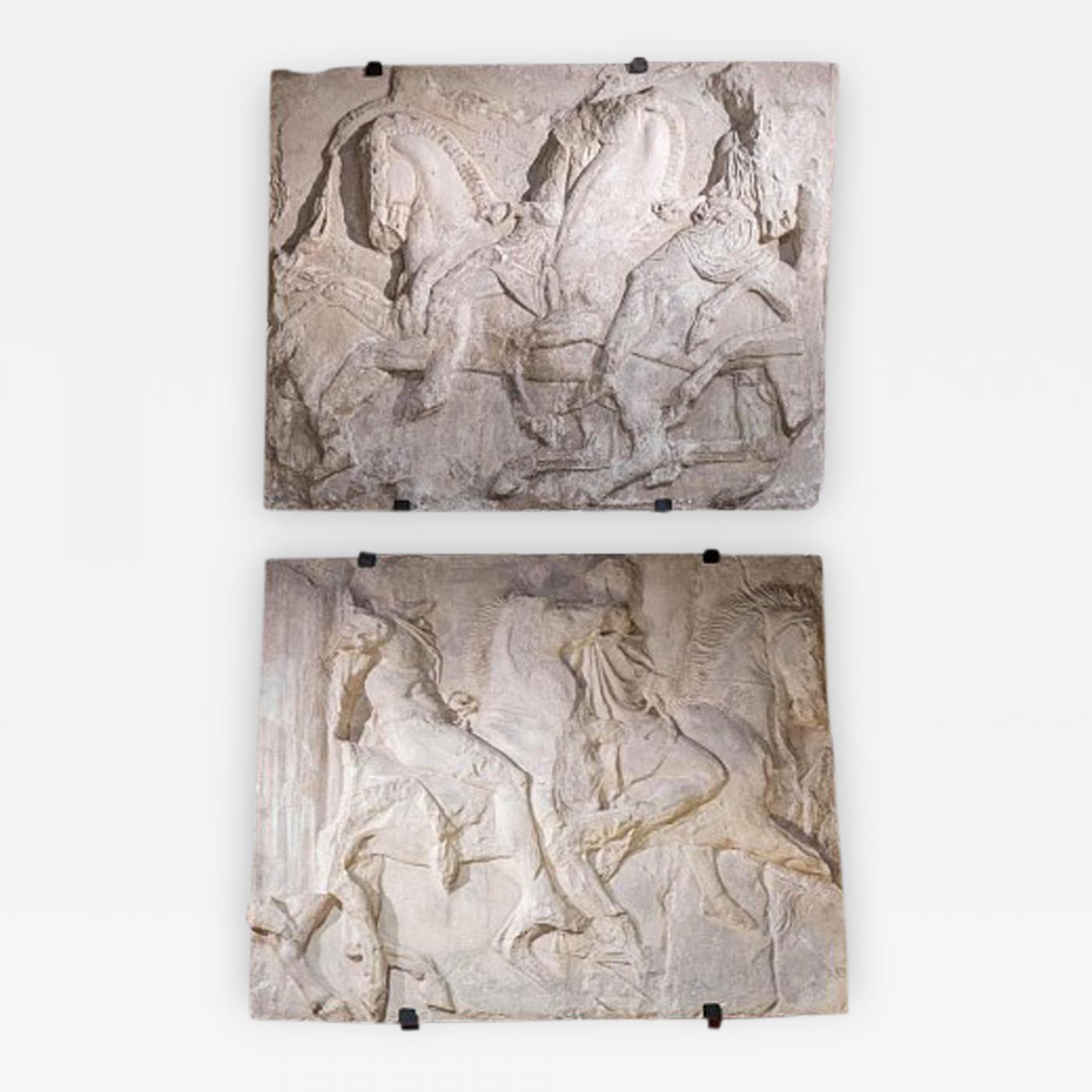 Two Plaster Cast Reliefs from the Frieze of the Parthenon, Late 19th Century