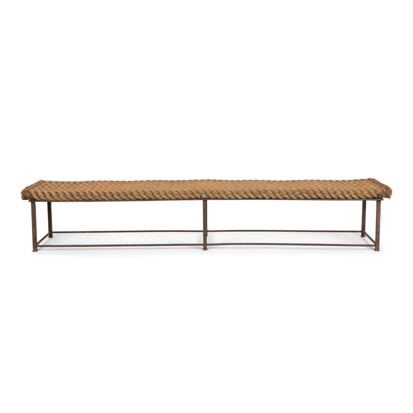 Unique Artisan Steel Bench with Rope Seat
