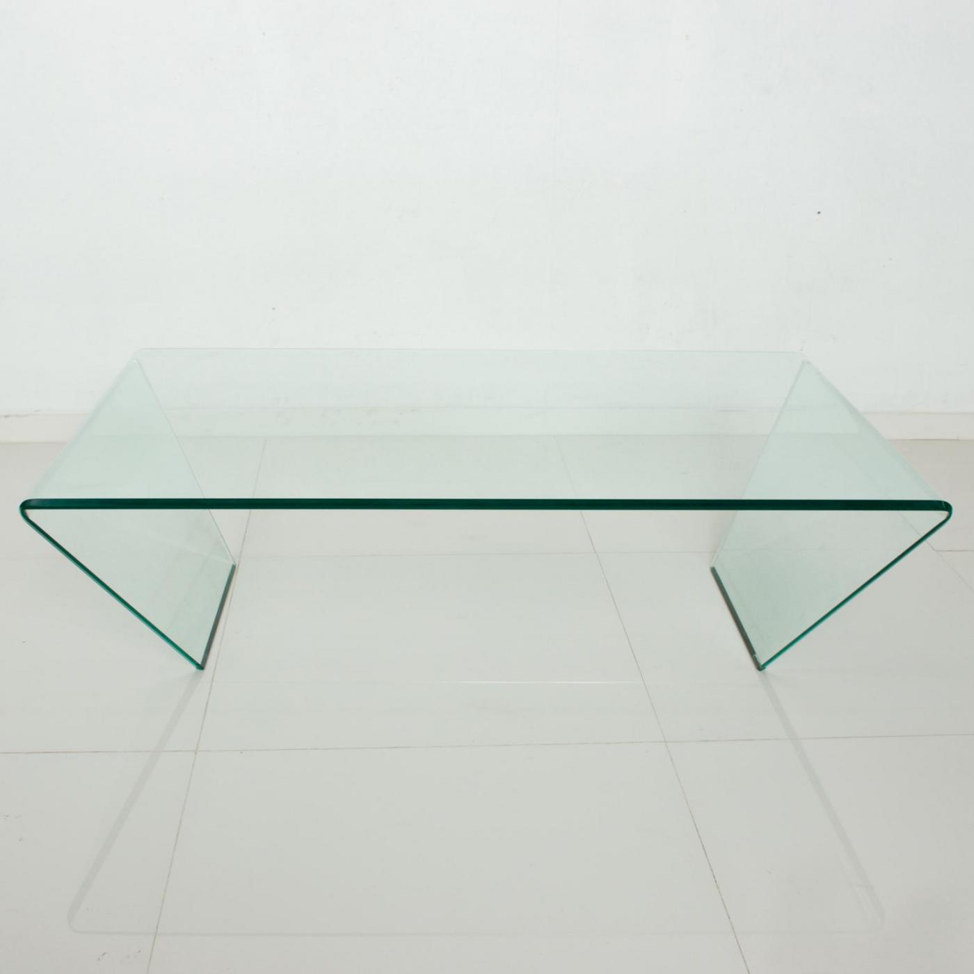 Unique MODERN Angular Bent GLASS Coffee Cocktail Table