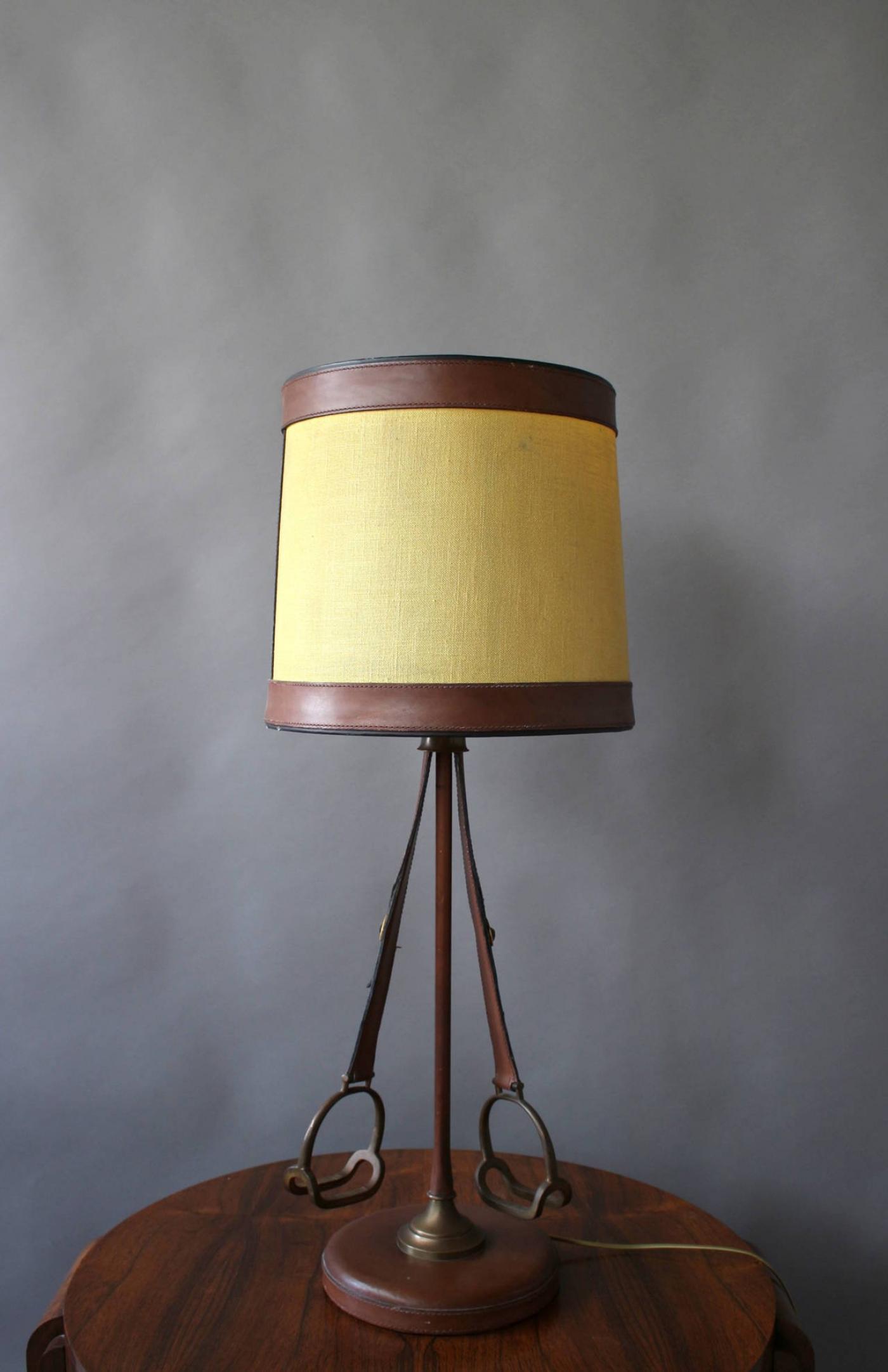 Unusual French Stirrup Table Lamp