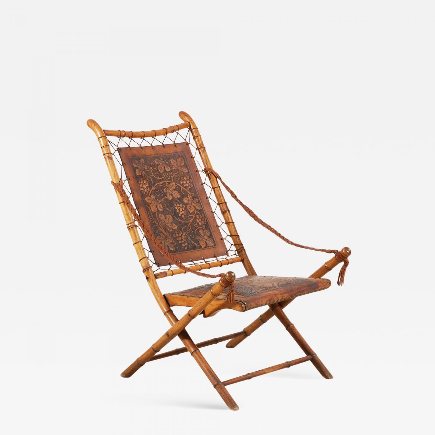 Unusual and Rare Folding Campaign Chair, France, 19th Century