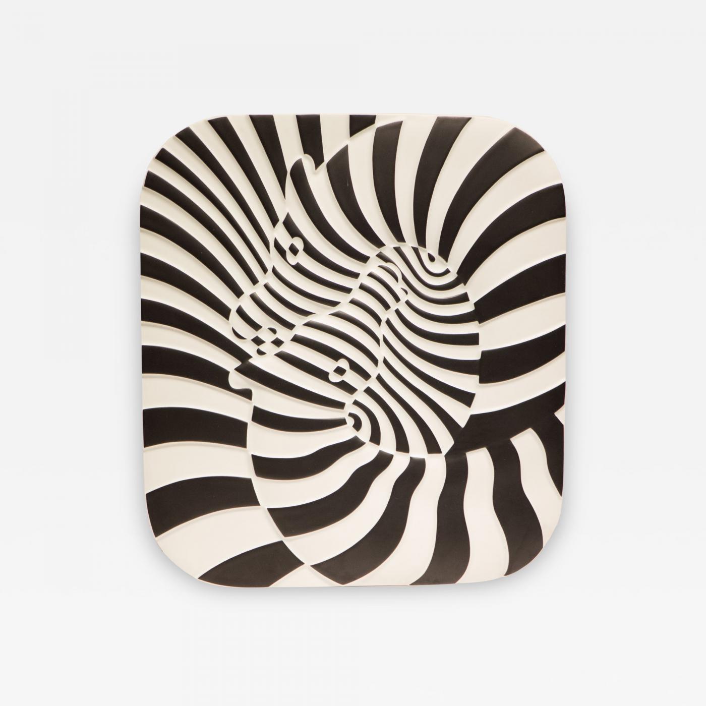 Victor Vasarely - Victor Vasarely Op Art Plaque for Rosenthal