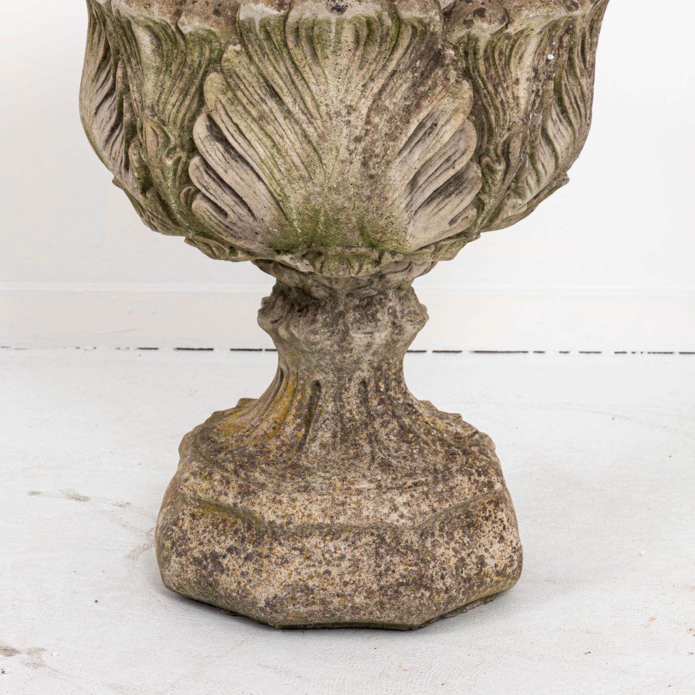 Vintage Acanthus Leaf Pedestal Planter for Garden