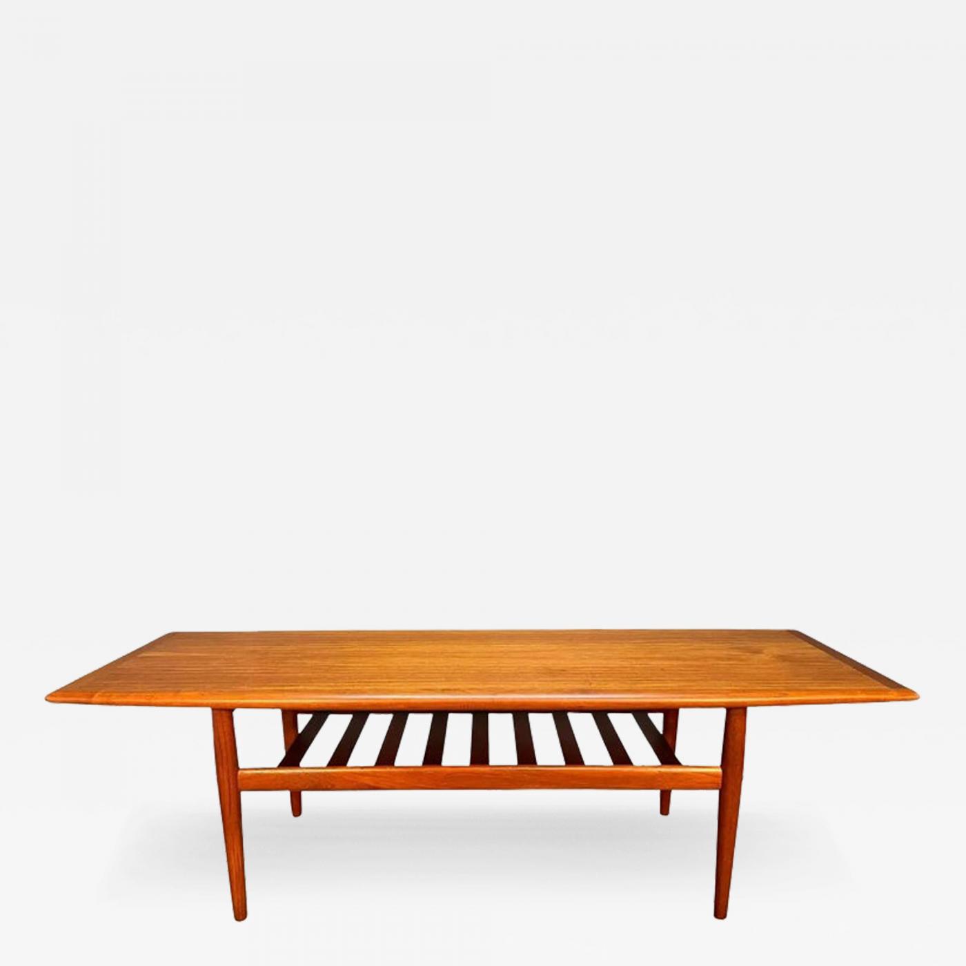 Vintage Danish Mid Century Modern Teak Coffee Table by Grete Jalk