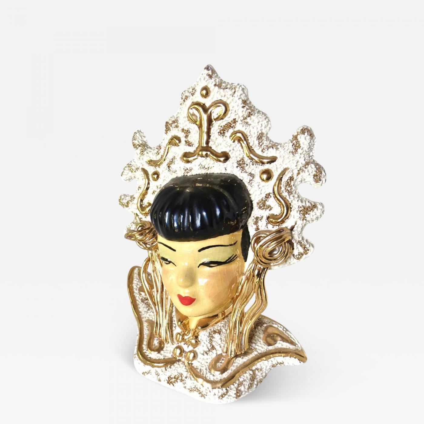 Vintage “Fancy Japanese Lady” Doll Head Vase, American, Circa 1958