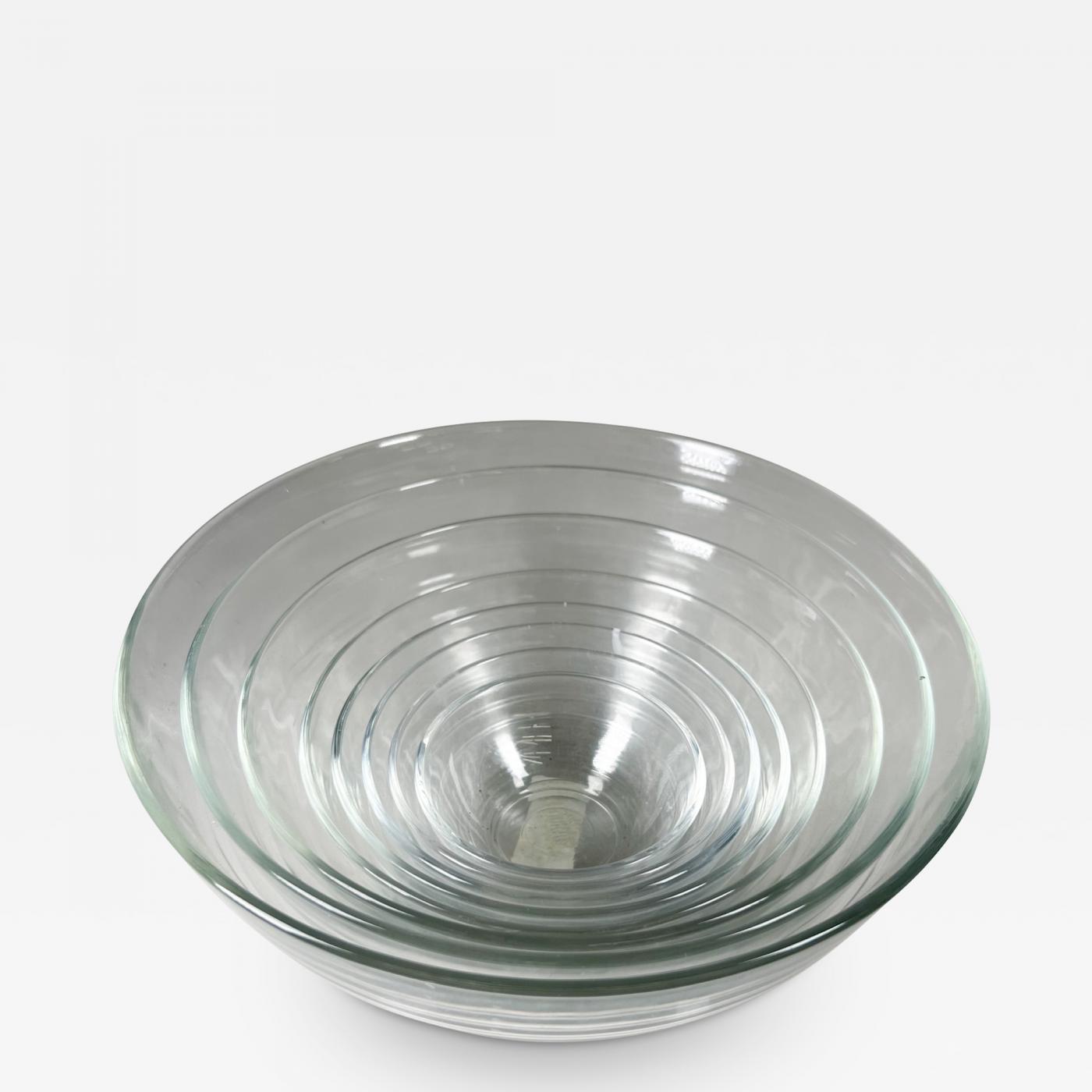 Vintage French Duralex Glass Nesting Mixing Bowl Set of Nine