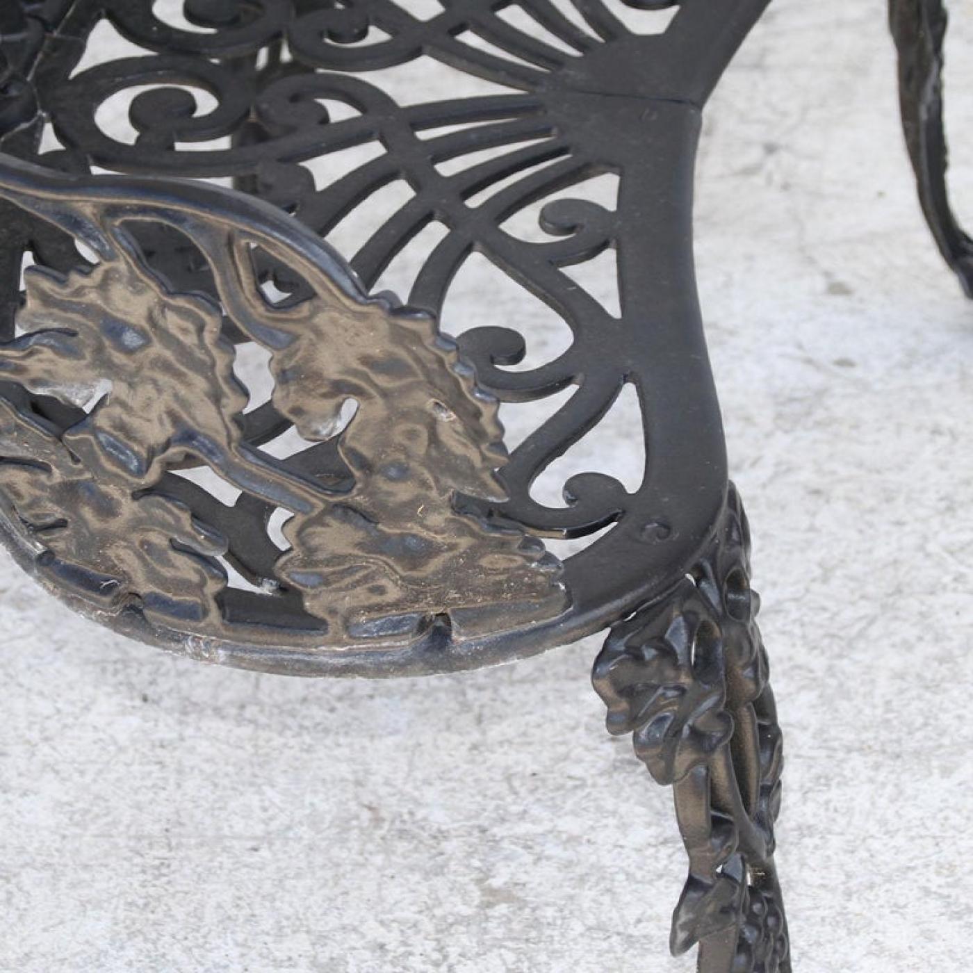 Vintage Garden Cast Iron Settee and Chair