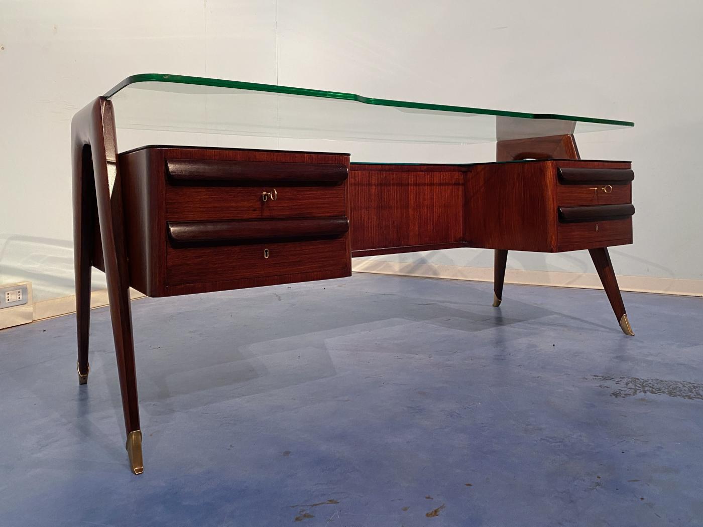 Vittorio Dassi Mobilificio Dassi Dassi Italian Midcentury Executive Desk By Vittorio Dassi 7698